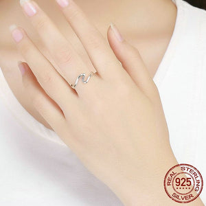925 Sterling Silver& Cubic Zircon Wave Finger Ring | Little Miss Meteo
