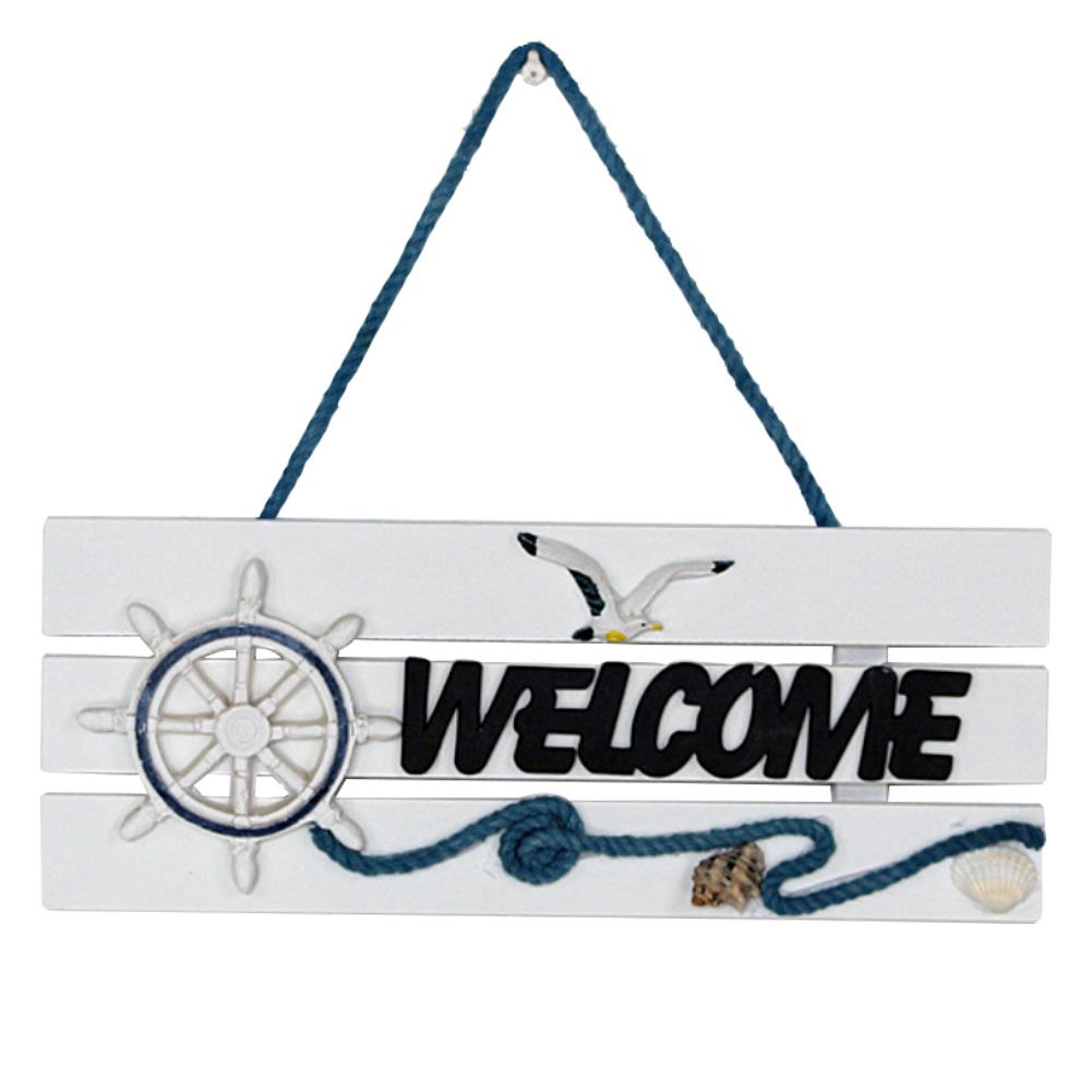 Mediterranean Wooden Welcome Sign