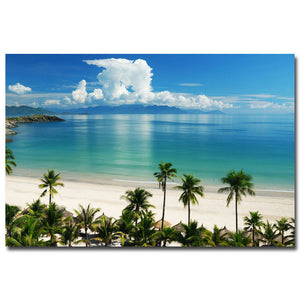 Tropical Beaches & Palmtrees Silk Posters