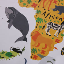 Cute Animals World Map Stickers