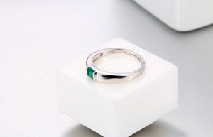 925 Sterling Silver Ring + Green Chalcedony Gem