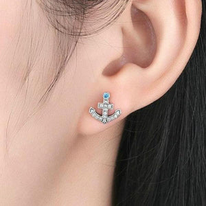 925 Sterling Silver Anchor & Rudder Earrings | Little Miss Meteo