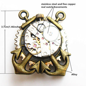 Steampunk clock on pin with sea anchors | Little Miss Meteo