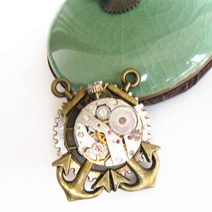 Steampunk clock on pin with sea anchors | Little Miss Meteo
