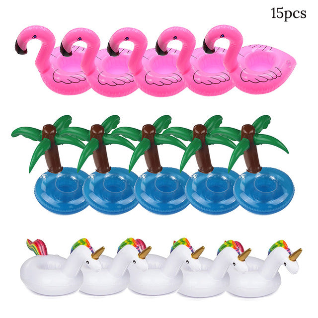 Coconut Trees, Pink Flamingos & Unicorns inflatable Drink Holders | Little Miss Meteo