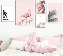 Life In Pink Flamingos Canvas Set - 5 pieces